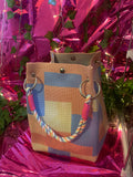 Color block beauty tote
