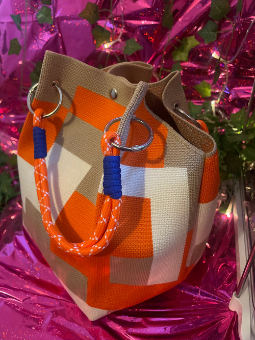 Color block tote bag