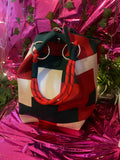 Color block beauty tote